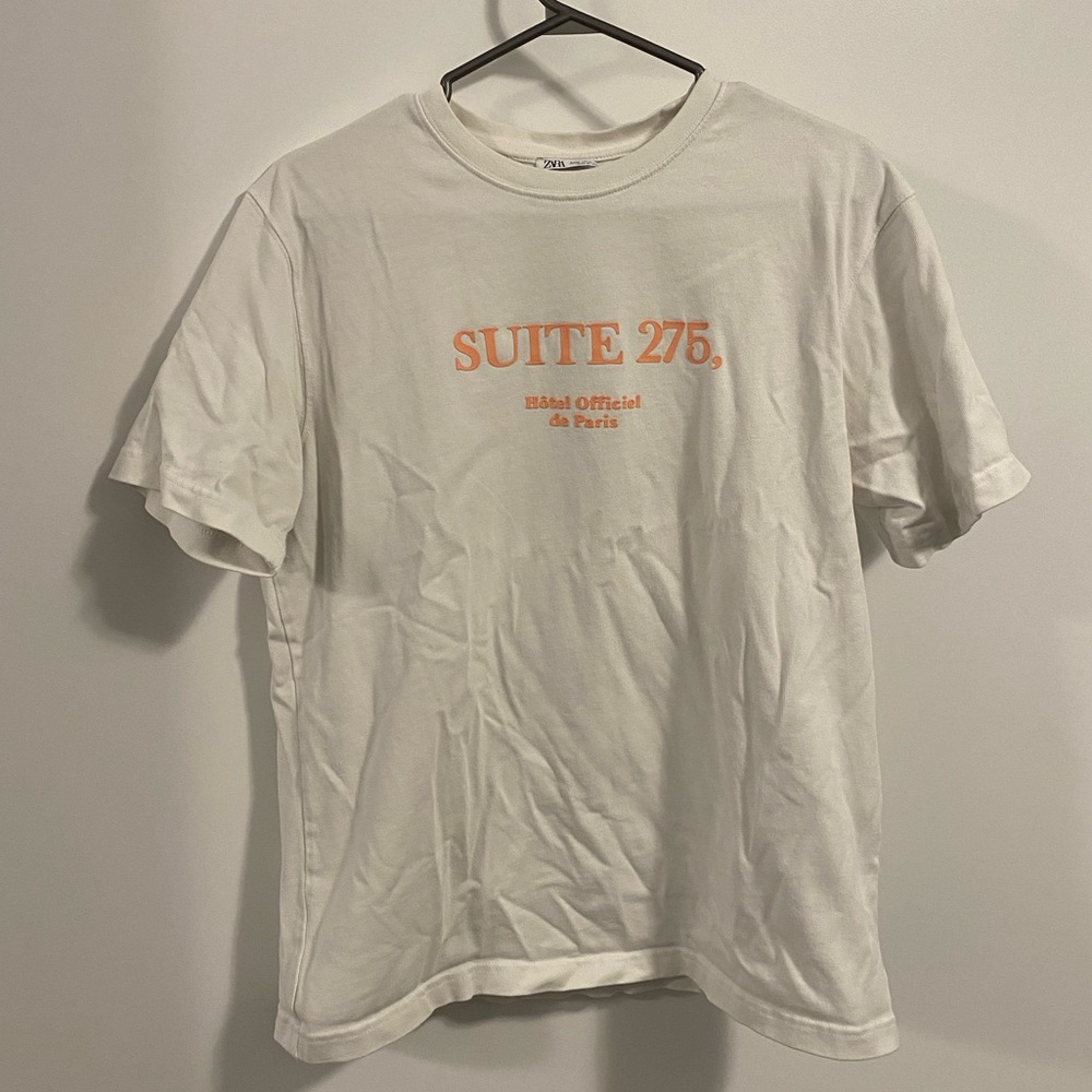 White Zara Paris T-Shirt